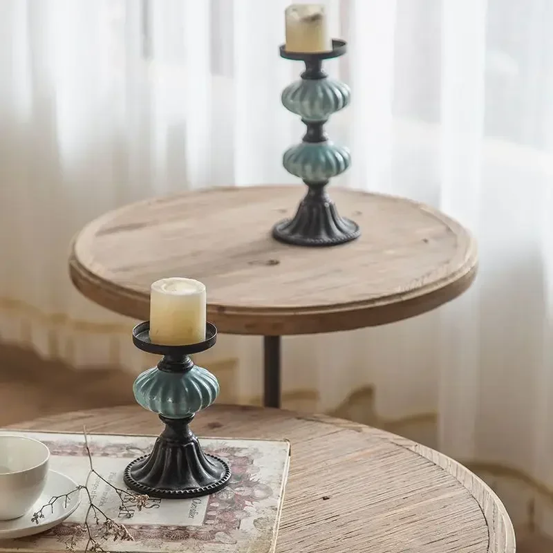 طاولة قهوة مستديرة بتصميم أمريكي قديم، طراز ريفي،...