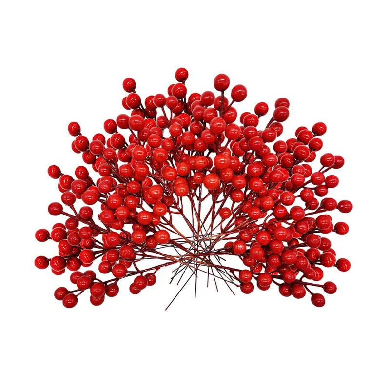 Künstliche Tannenzapfen Weihnachtsbaum Dekoration Rote Beere Tannennadeln Tannenzapfen Pick Up Winter Urlaub Weihnachten DIY Ornament – Detail 1