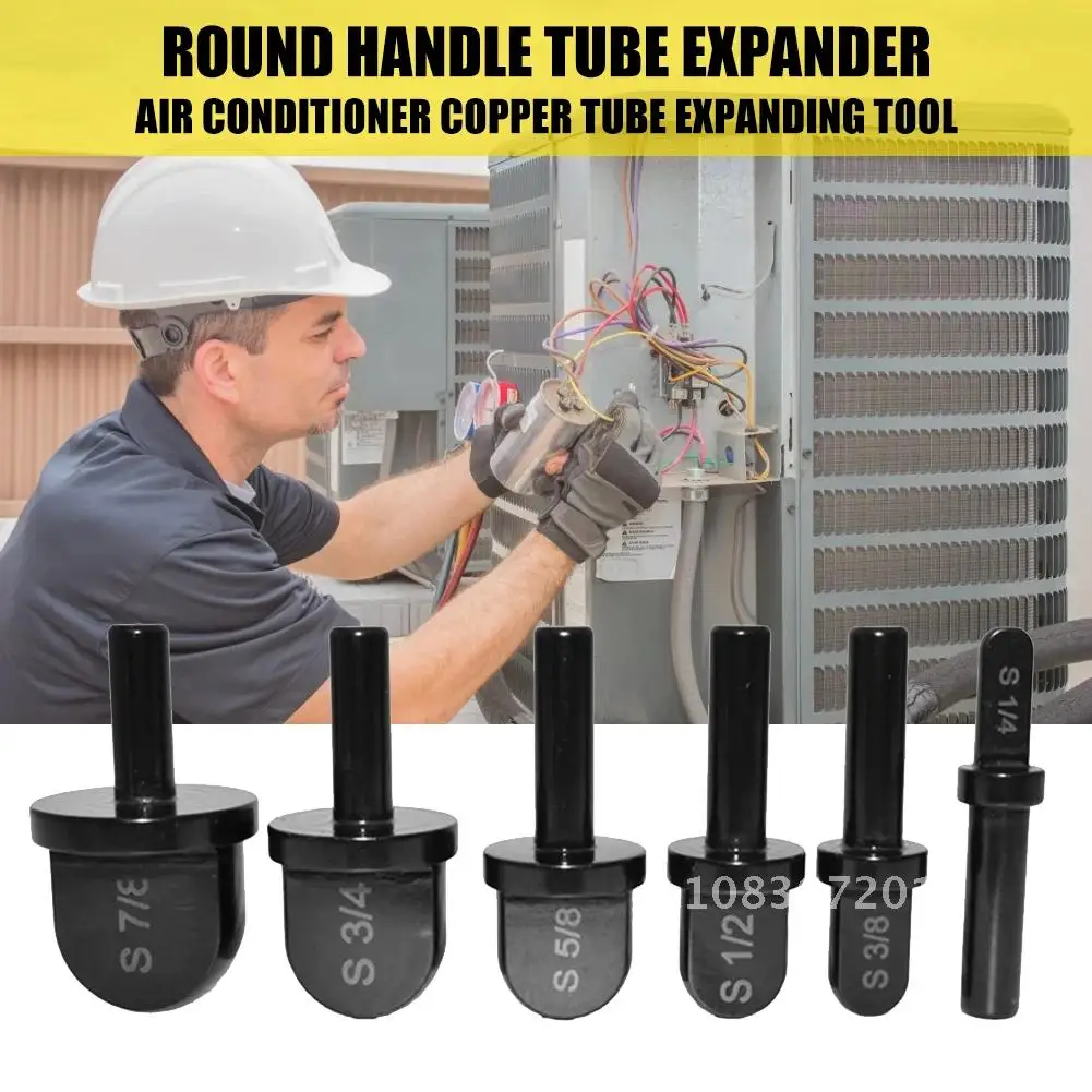 

6pcs Round Handle Tube Expander Air Conditioner Copper Pipe Swaging Tool Install Maintain Repair Maintenance Tool