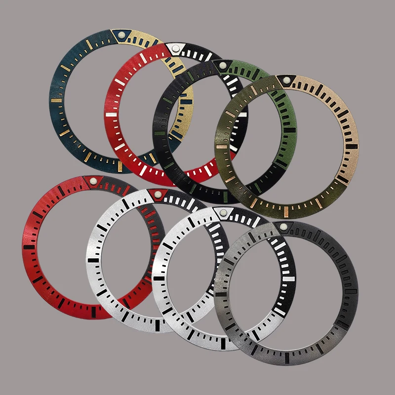 Watch Aluminum Bezel Insert Fit Diving Watch Case NH35 NH36 Case Alloy Bezel Ring Mod 37.2mm