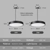LED Round Pendant Light 110V/220V Ceiling Chandelier Office Ring Hanging Lamps Dining Living Room Home Ceiling Lighting Fixture 2