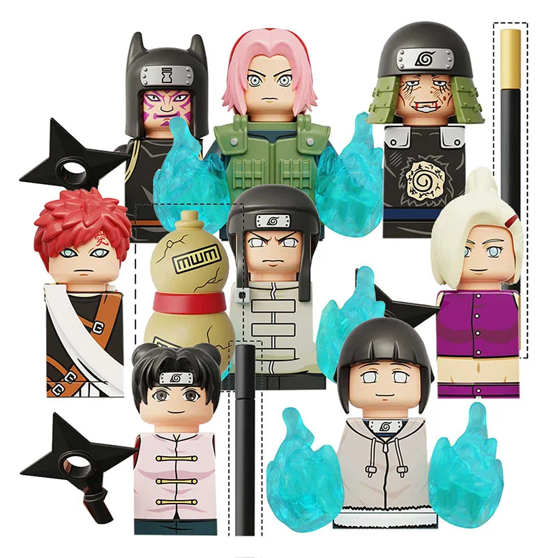 

KDL812 Naruto Building Blocks Kankuro Sarutobi Gaara Haruno Sakura Tenten Anime Cartoon Mini Action Figures Toy Bricks Kids Gift