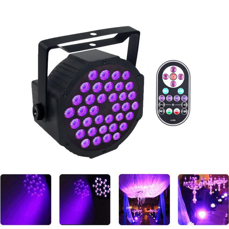 Remote Control 36 UV LED Home Party Black Light Dmx Blacklight Disco Ultraviolet Lamp Projector For Halloween Fluorescent Decor folded electric clothes dryer smart drying rack hang ultraviolet dryer machine portable travel warm air dryer 220v 110v for home