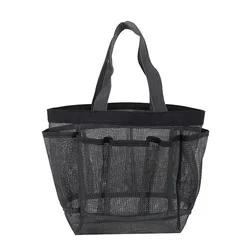 Compact Mesh Shower Caddy - Quick Dry Hanging Toiletry Organizer for Travel, Dorms, and Camping (Grey)