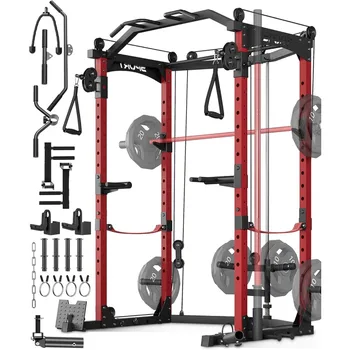 Power Cage MultiFunctional Power Racks for Home Gym with Cable Crossover System 1600LBS Weight Capacity Fitness Squat Rack for 1
