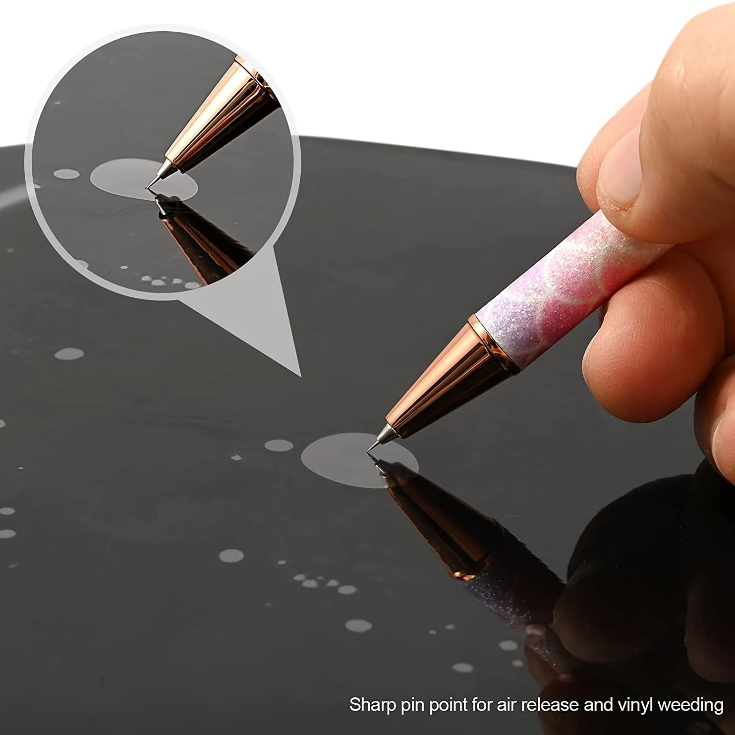 Air Release Pen Tool Pin Pen Craft Vinyl Air Release Weeding Tools for Squeegee Out Bubble HTV Craft Vinyl with Refills 5