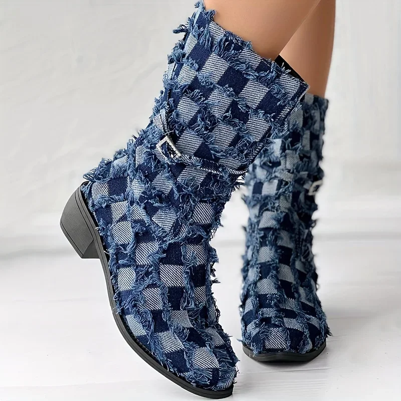 Women Gothic Fashion Canvas Ankle Boots