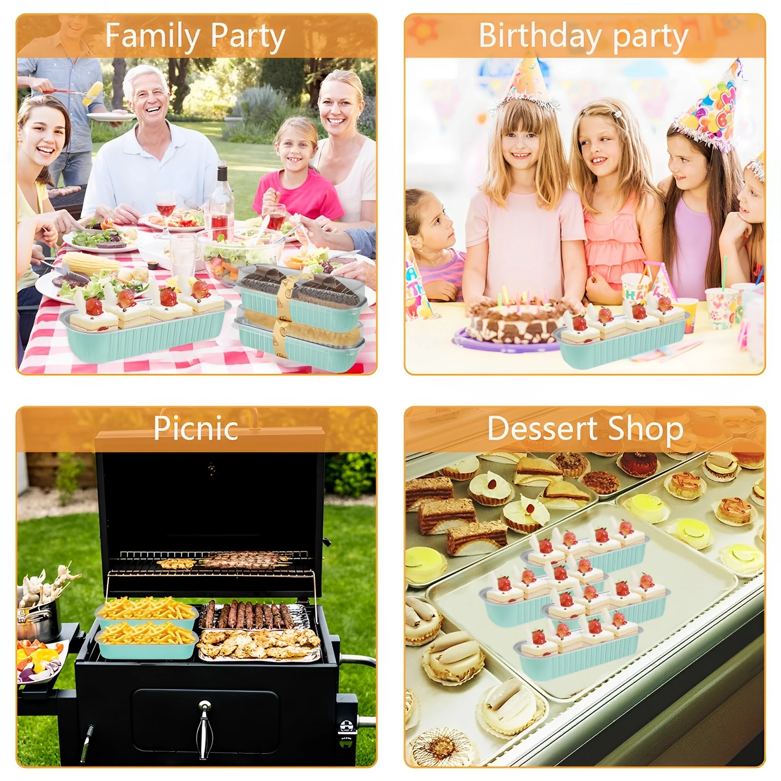 50Pcs Mini Loaf Pans with Lids and Spoons Cake Pans Aluminum Foil Baking Pan Bread Container Heat-Resistant Cake Mold for Party