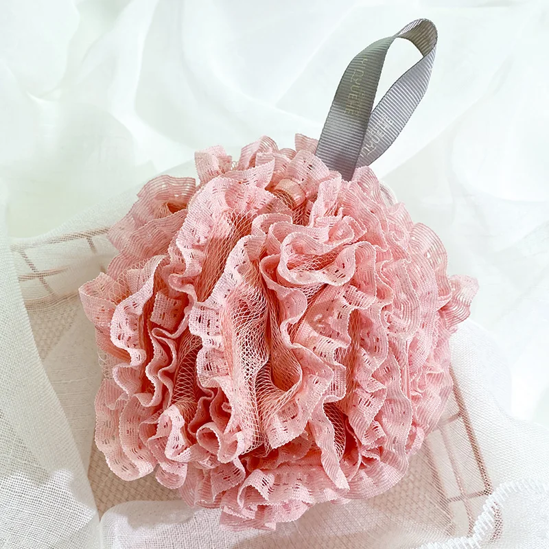Body Scrub Glove Cute Lace Soft Sponge Bath Ball Shower Rub