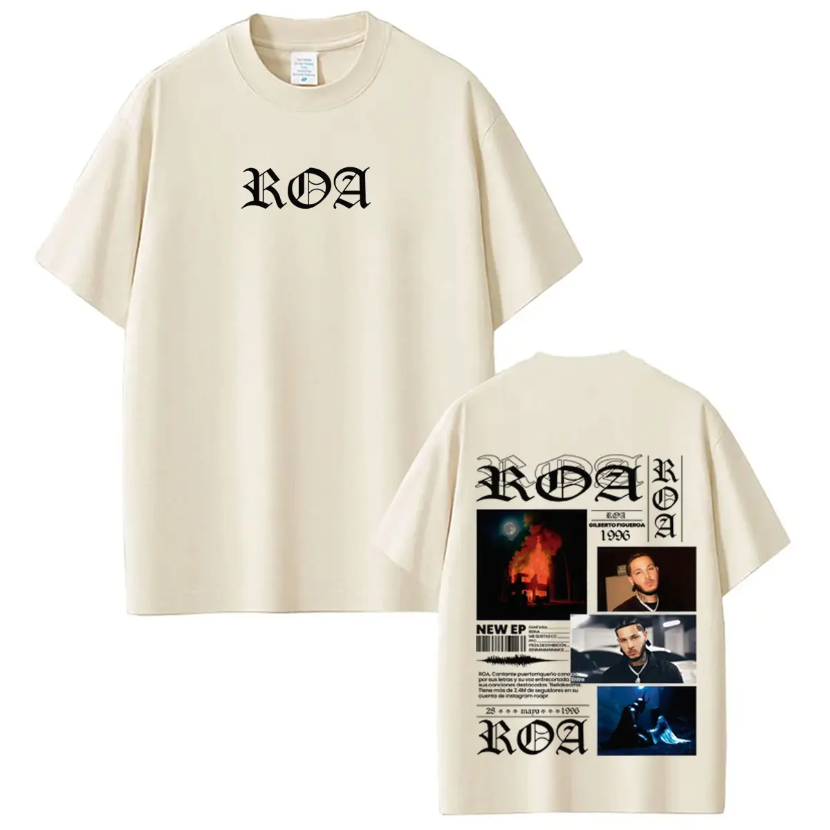 Rapper Roa Neues Album 2026 Tour Print T-Shirt für Herren und Damen – Hip-Hop T-Shirt, kurzärmelig, locker geschnitten, lässig, aus Baumwolle, modische T-Shirts für Männer