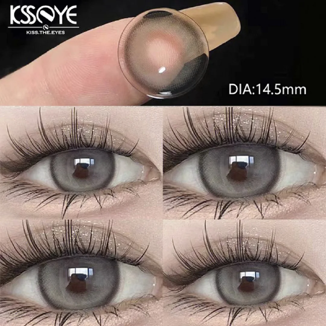 

KSSEYE 2pcs Myopic Contact Lenses Color Contact Lenses Contact Lenses With Diopter Natural Grey Black Brown Lens Free Shipping
