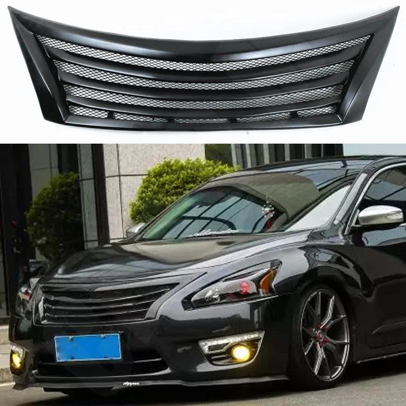 

For Nissan Teana Altima 2013 2014 2015 Front Grille Racing Grills Fiberglass/Carbon Fiber Car Upper Bumper Intake Hood Mesh Grid