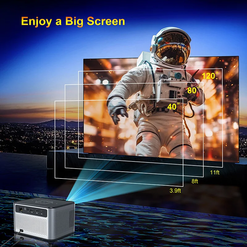 Xnano X3 Pro Mini Portable Projector 4k Video Decode Support