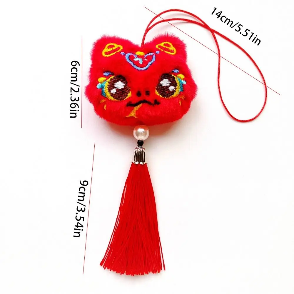 Chinese Style Lion Dance Tassels Pendant Lucky Cartoon 2025 New Year Zodiac Red Traditional Snake Mascot Plushies
