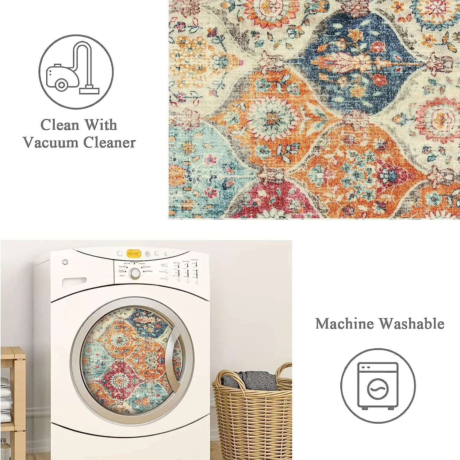 Moroccan Trellis Area Rug 60x90CM Entry Rug Non-Slip Washable Indoor Door Mat Small Throw for Kitchen Entryway Bathroom floor mat