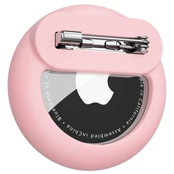 Silicone Airtag Holder with Safety Pin (Pink)