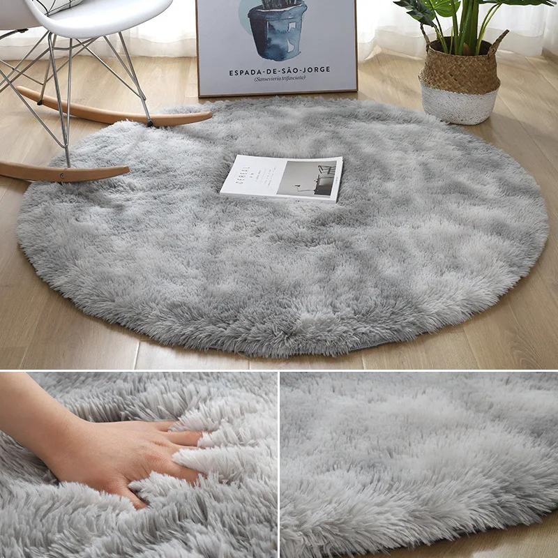 Super Soft Plush Round Rug Mat Fluffy White Carpets For Living Room Home Decor Bedroom Kid Room Decoration Salon Thick Pile Rug 3