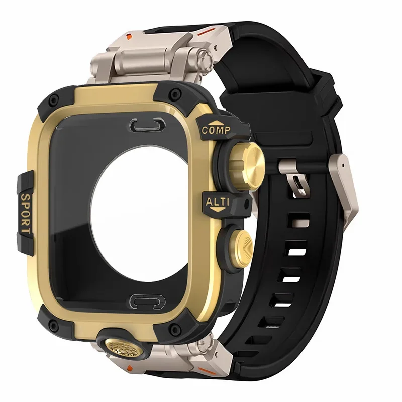 Versatile Silicone Loop Bracelet Band with Metal Cover