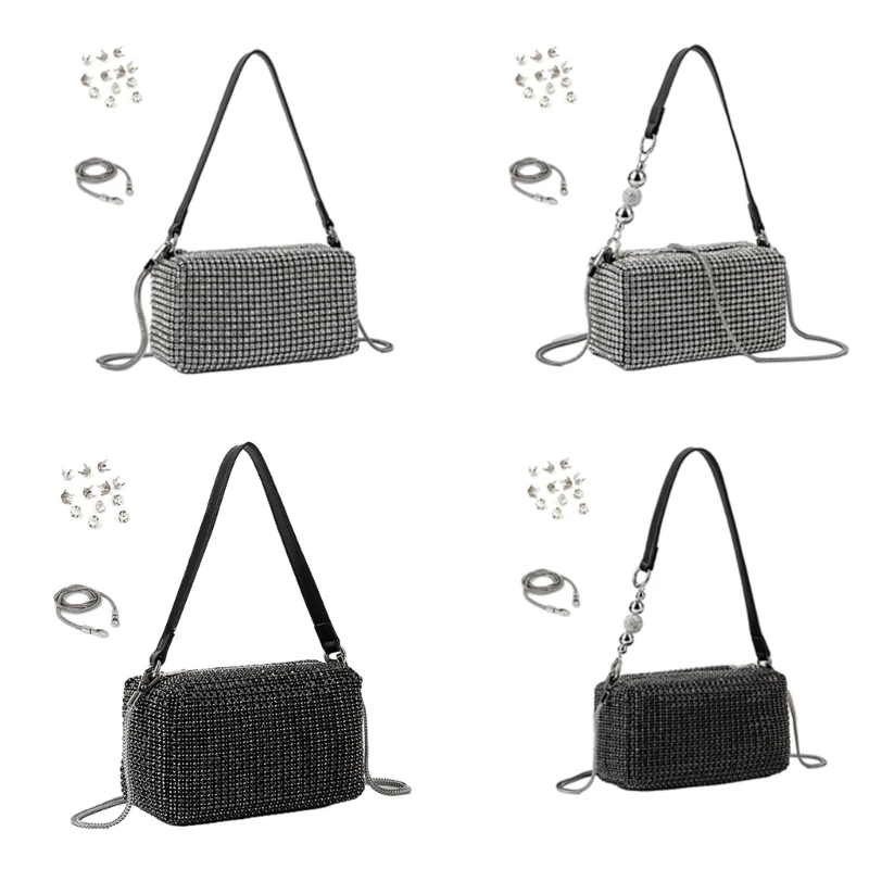Women Shoulder Bag Fashion Evening Handbag Sparkling Crossbody Bag for Prom Club E74B