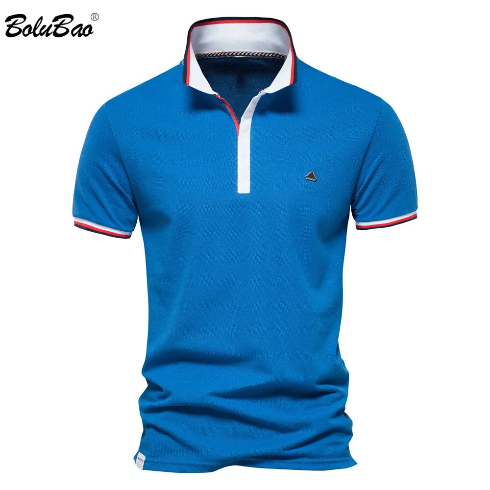 

BOLUBAO Zipper Cotton Polo Shirts for Men New Summer Short Sleeve Stand Collar Fashion Brand Polos Quality Social Men
