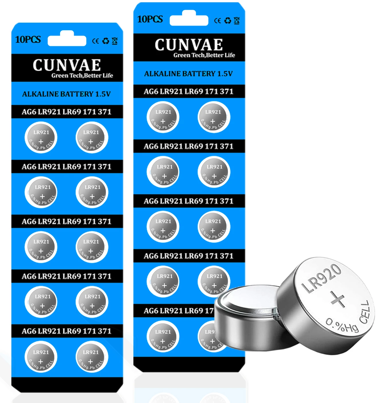 10PC/20PC AG6 371 SR920W AG6 920 LR920 LR69 171 370A 371A SR626SW 1.5V