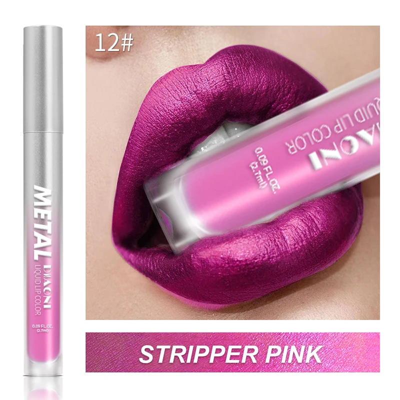 Liquid Lipstick Diamond Metallic Shine Pearlescent Glitter Gloss_voghion.com
