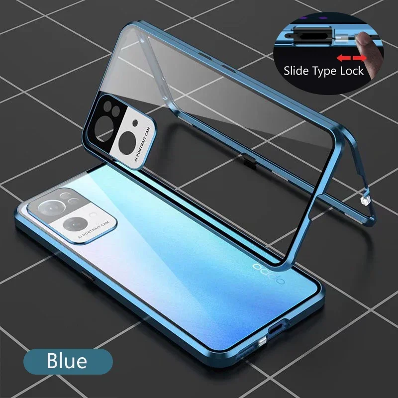 Premium Double-Sided Tempered Glass Magnetic Phone Case with Full Lens Protection