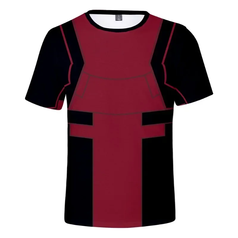 Halloween Men Cosplay Costume Deadpool Wolverine T-shirts Short Sleeve 3d Printed Tee Shirts Tops Summer Clothes