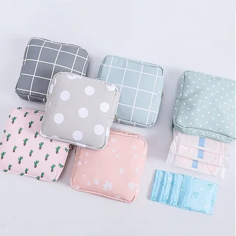 

1PCS Women Girl Sanitary Pad Organizer Holder Napkin Towel Makeup Travel Bags Storage Case Pouch Diaper Purse Cosmetic Zipper