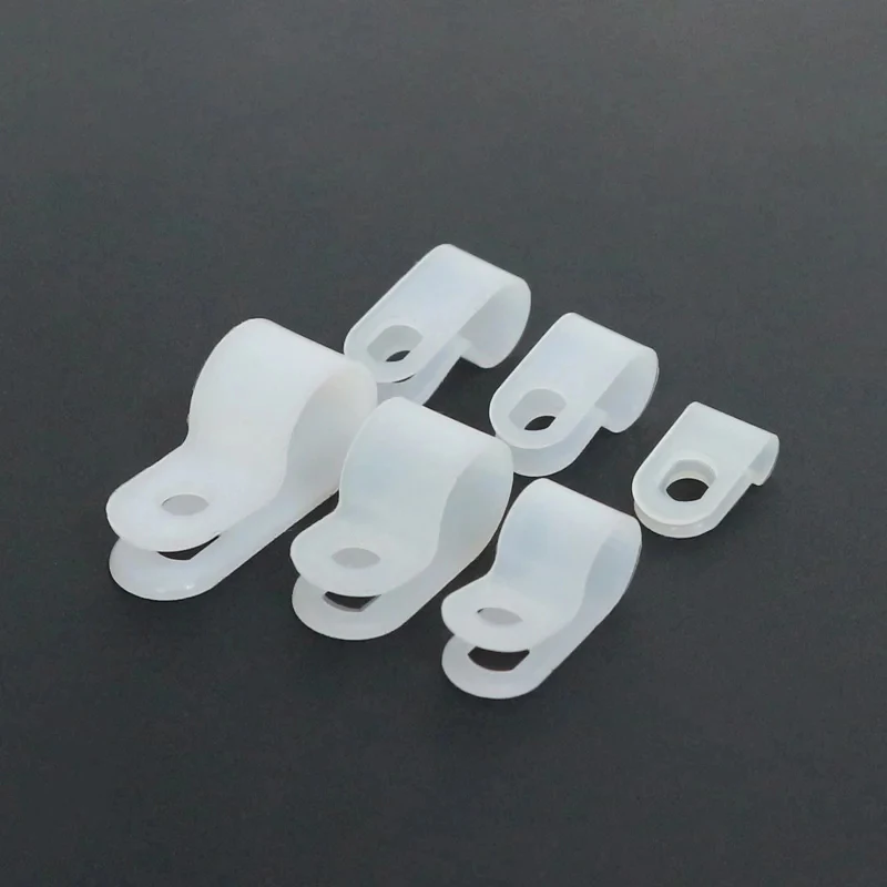 3.3 5.3 6.4 8.4 10.4 13.2 16 19 Plastic R-Type Nylon Cable Clamp Clips Hose Fasteners Mounting Fix Hardware Electrical Fittings