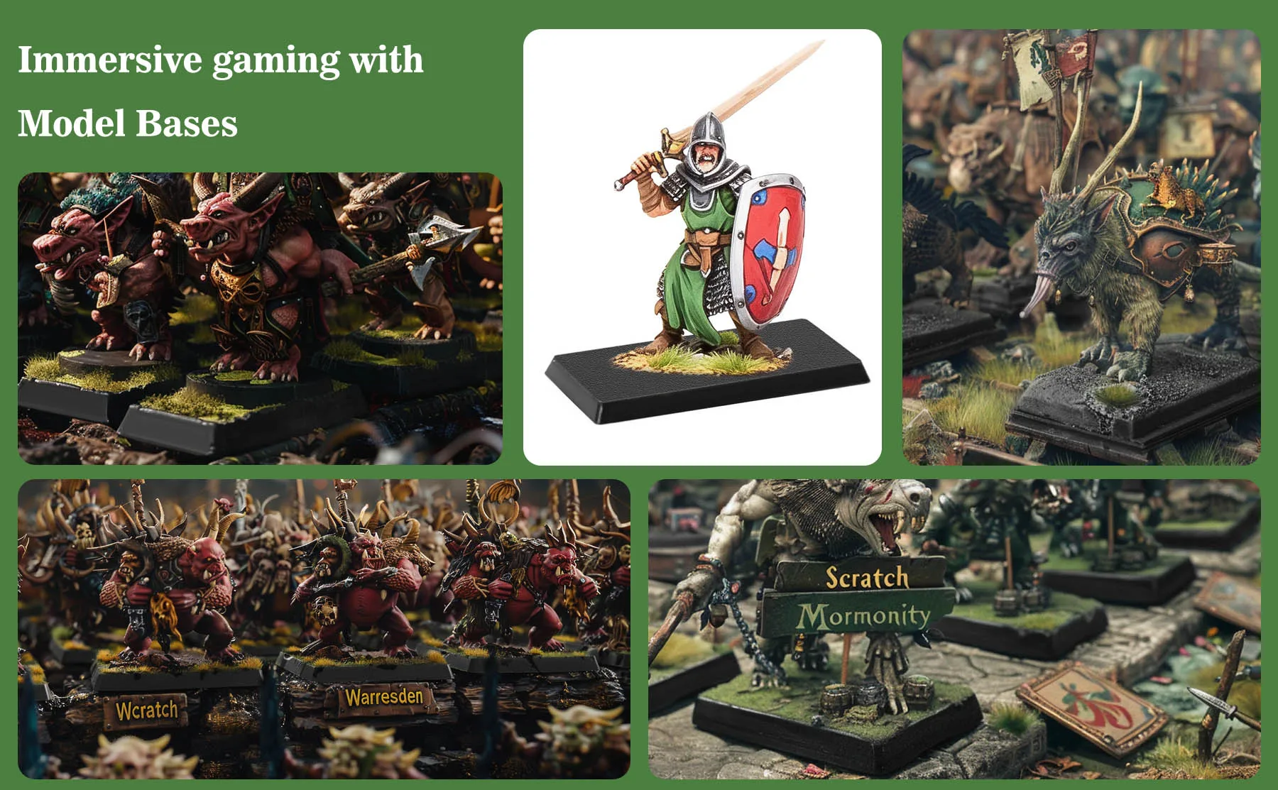 Evemodel Rechteckige Sockel Modellbasen Kunststoff Schwarz für Miniaturen Wargames – Detail 10
