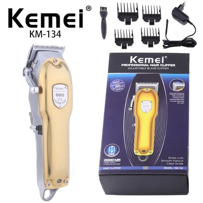 

Kemei Gold A Barber Clipper KM-134 Super Long Standby Metal Body Hair Clipper