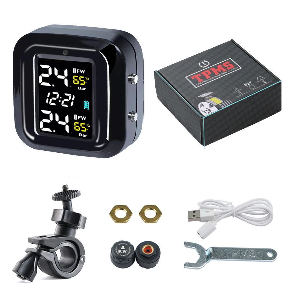 Sensore Pressione Pneumatici Per Moto - Monitor Wireless Esterno