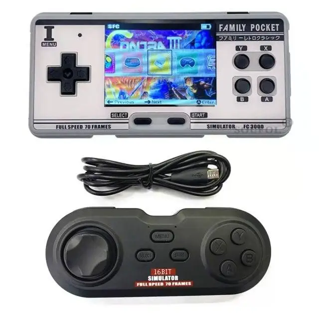 Portable Video Game FC3000 V2 Handheld Game Console IPS High HD Screen 3.0 Inch 5000+ Retro Games Player Controller Gamepad 2022 