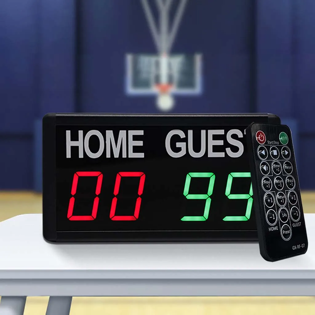 Electronic Digital Scoreboard Wall Mount with Remote Pong Baseball Lights Foosball for Coaches Games Tabletop Scoreboards Timer
