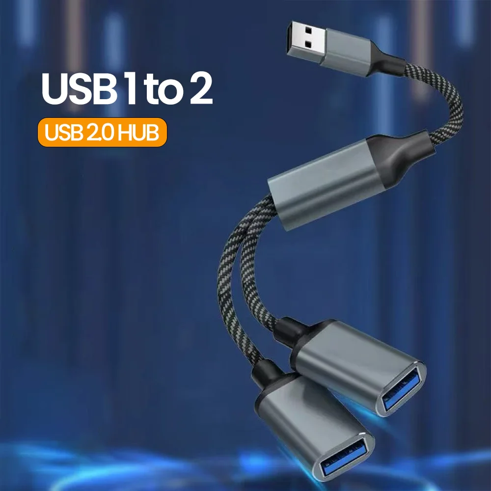 USB 2.0 To 3USB HUB Splitter Extensions OTG  Adapter Extender Cable Fast Data Transfer Adapter For PC Laptop Macbook Mouse 35CM