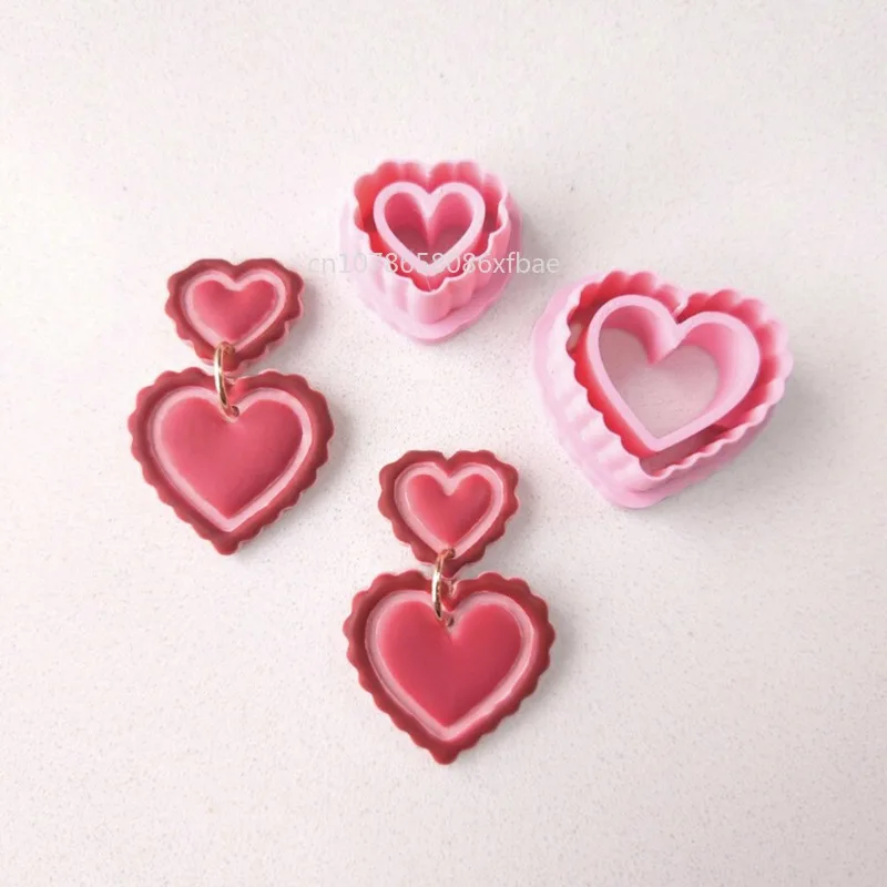 Polymer Clay Cutters Valentine's Day Dainty Cutout Heart Lock & Key Coquette Clay Earring Making Tools