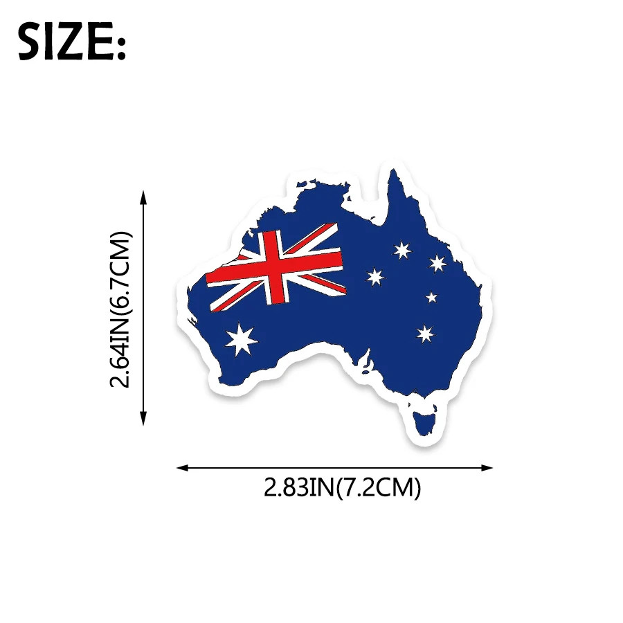 5 PCS Australia Flag Stickers Country Map Travel Stickers Waterproof Children Toy DIY Laptop Suitcase Kettle Car