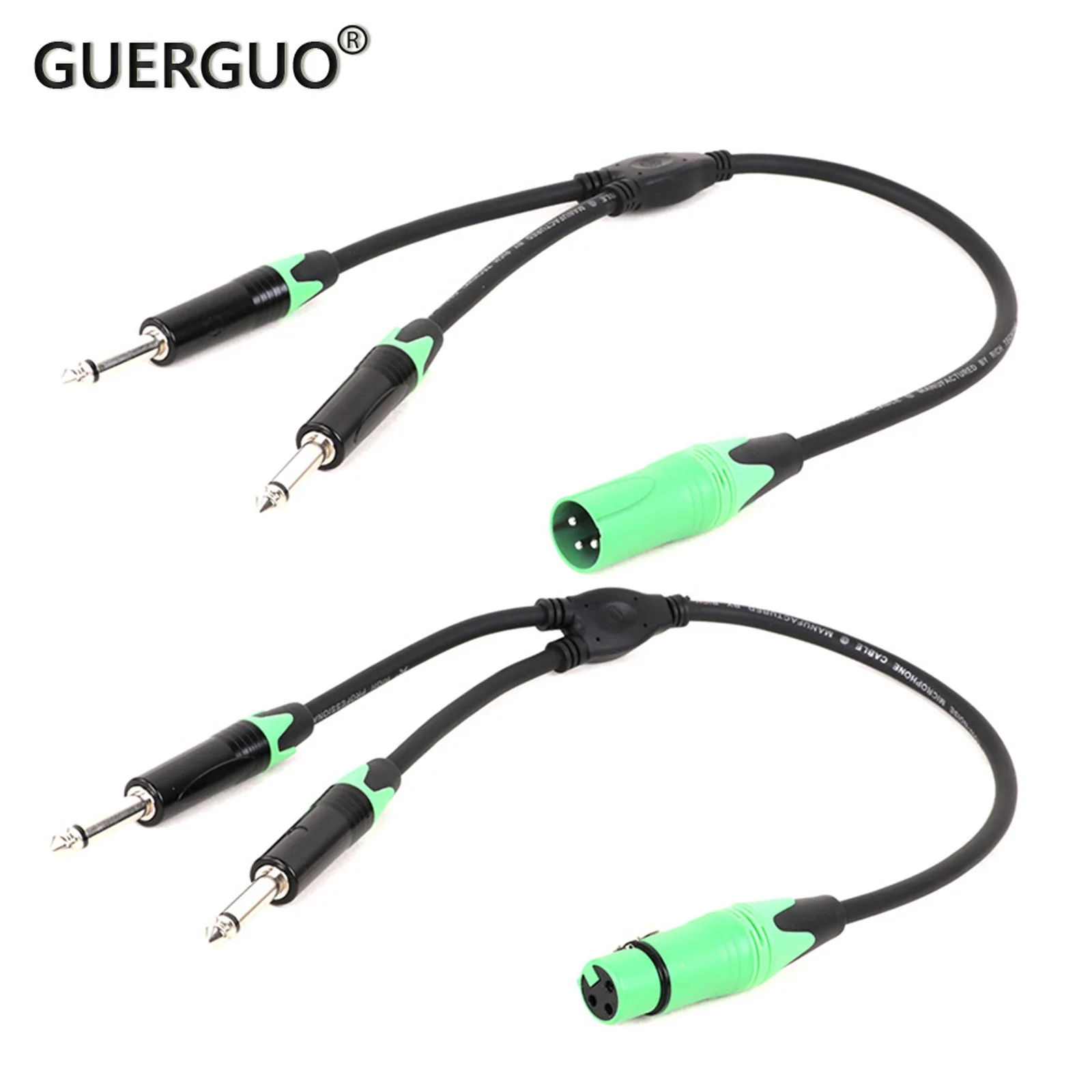 0,3 M-25M 3-poliges xlr-Stecker/Buchse auf zwei 6.35(1/4) Monomikrofon-Patchkabel xlr zu doppeltem 6,5 y Splitter zu xlr Audio adapter kabel
