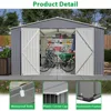 Large Outdoor Storage Shed, Metal Galvanized Steel Garden Shed with Floor Frame 5