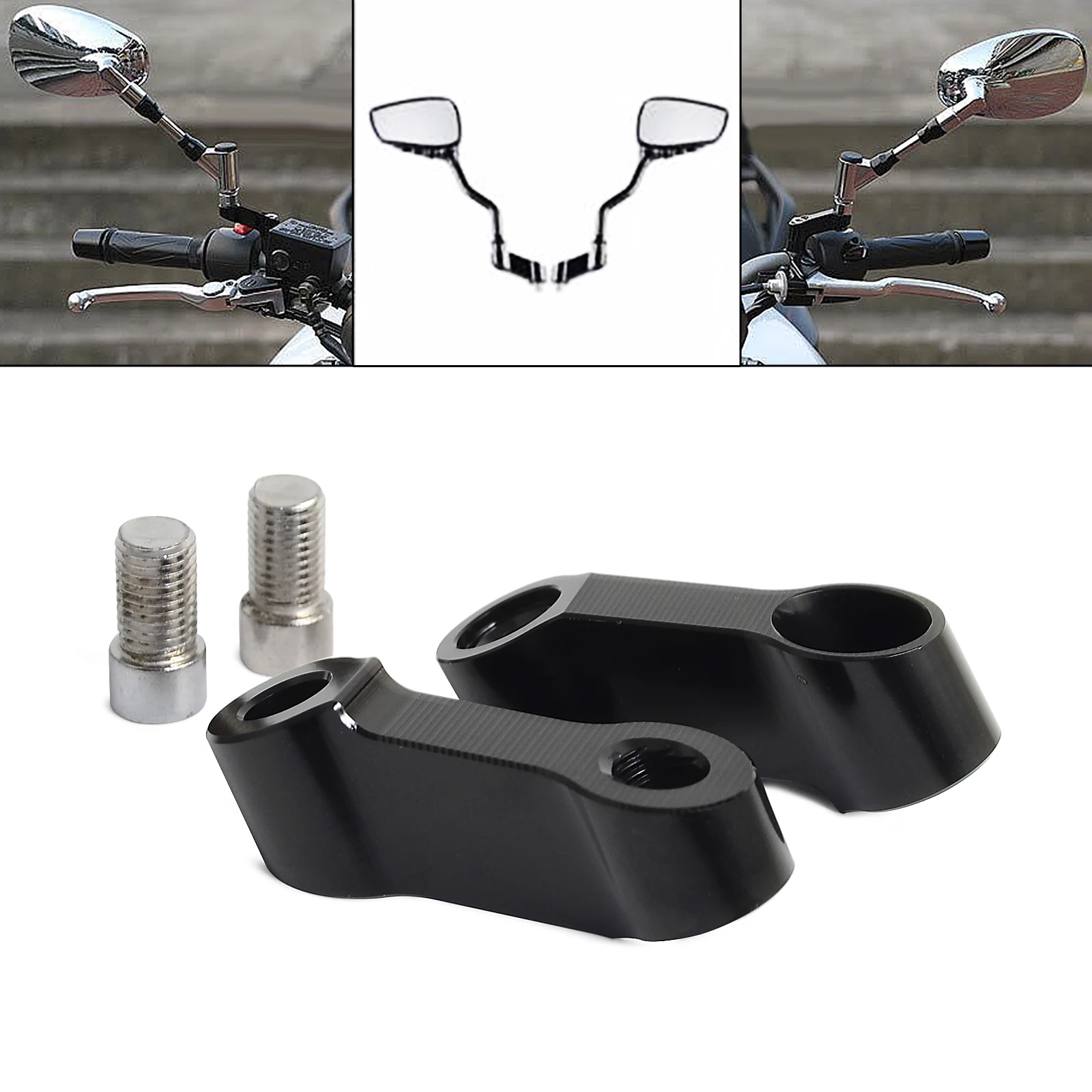 

2PCS 8mm Mirror Risers Mirror Mount Extenders Adapters Riser Universal For KTM BMW KAWASAKI SUZUKI DUCATI Scooters Sportbikes