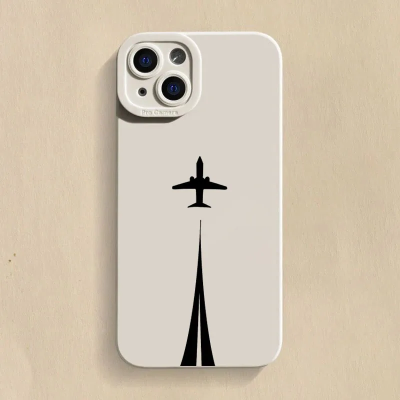 Aviation-Themed Silicone Soft Phone Case – Sleek Design and Durable Protection