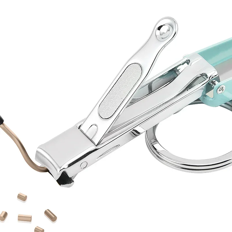Macaroon Series Color Nail Clippers Ultra-thin Folding Portable Carbon Steel with Keychain Small Nail Clipper with File