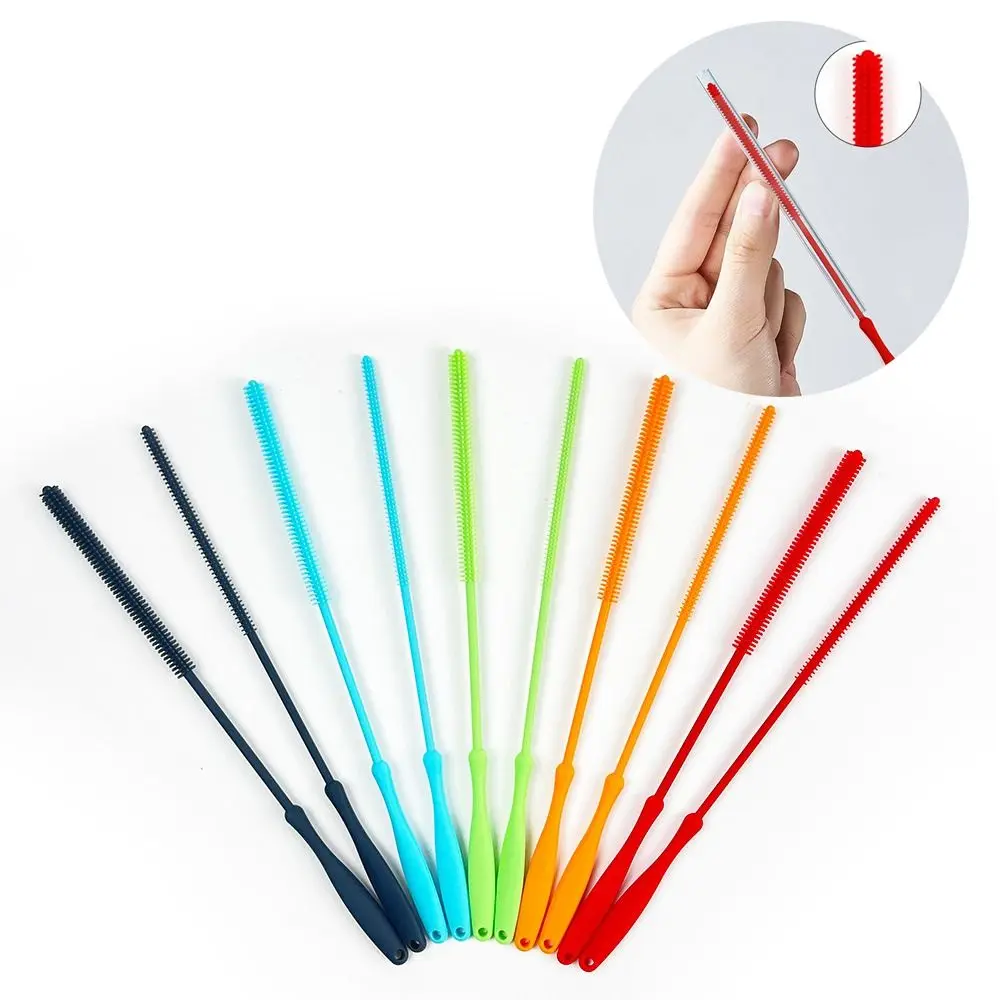 

Silicone Straw Cleaning Brush Cup Scrubber Hole Gap Cleaning Brush Drinking Straw Cleaner Handheld Soft Head Cup Cover Brush