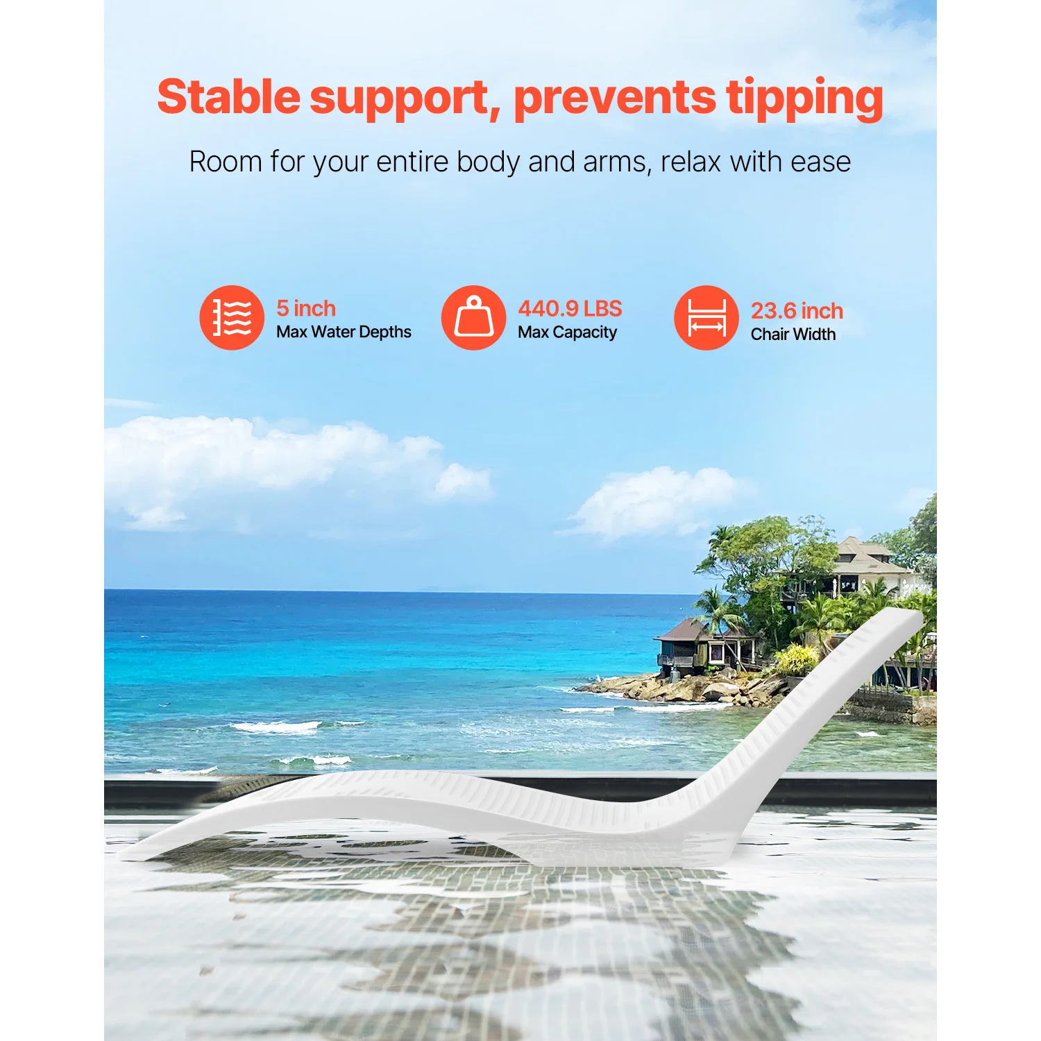 Pool Lounge Chair Floating Water Chair PE Material