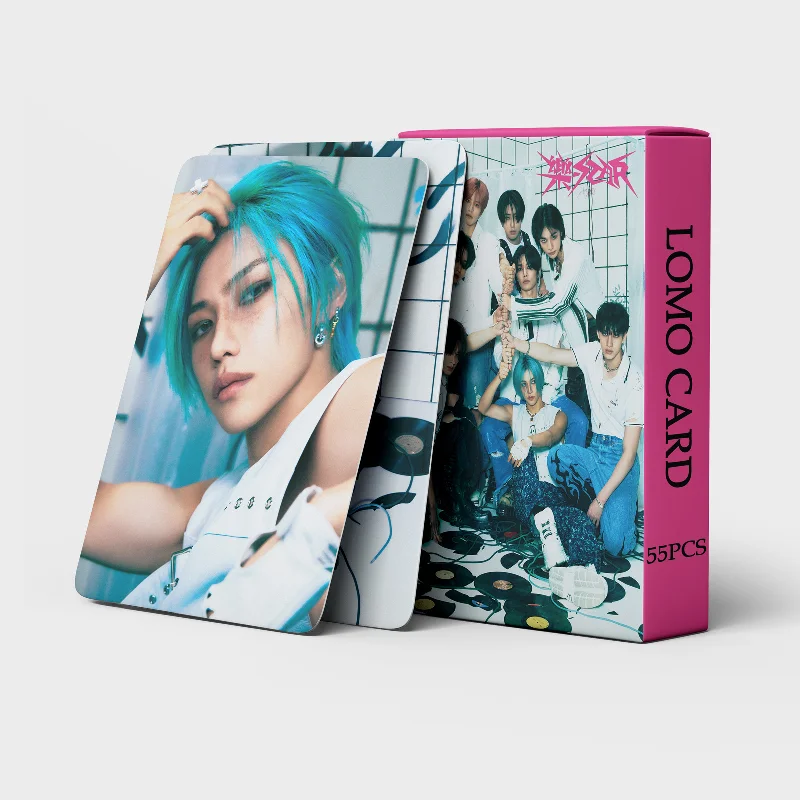 

55pcs/set Kpop Stray Kids Album Lomo Cards High Quality HD Double Side Print Photo Cards Hyunjin Felix Fans Collection Gift
