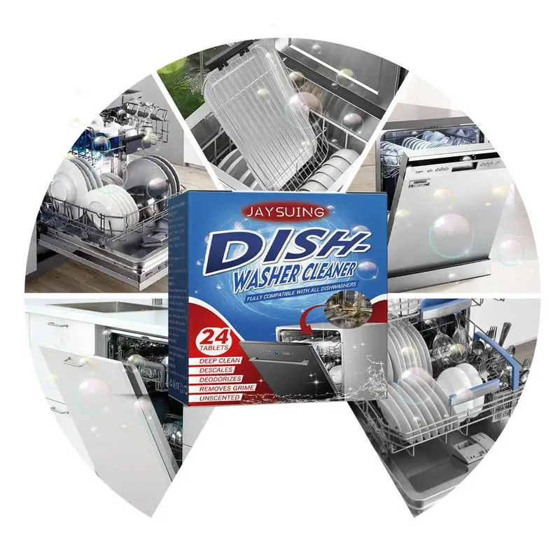 Dishwasher Cleaner Natural Dishwasher Cleaner 24 Pack Deep Cleaning Descaler Washing Machine Descaler Deep Cleaning Tablets 24 Tablet Combo