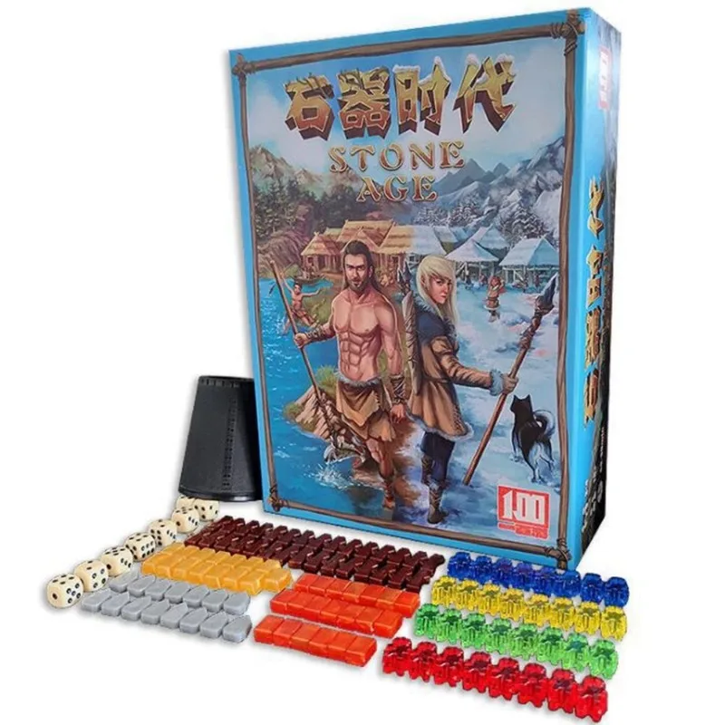 

Stone Age Super Classical Germany Board Table Games Family Party Popular Board Game indoor games 10th Anniversary Edition Gift