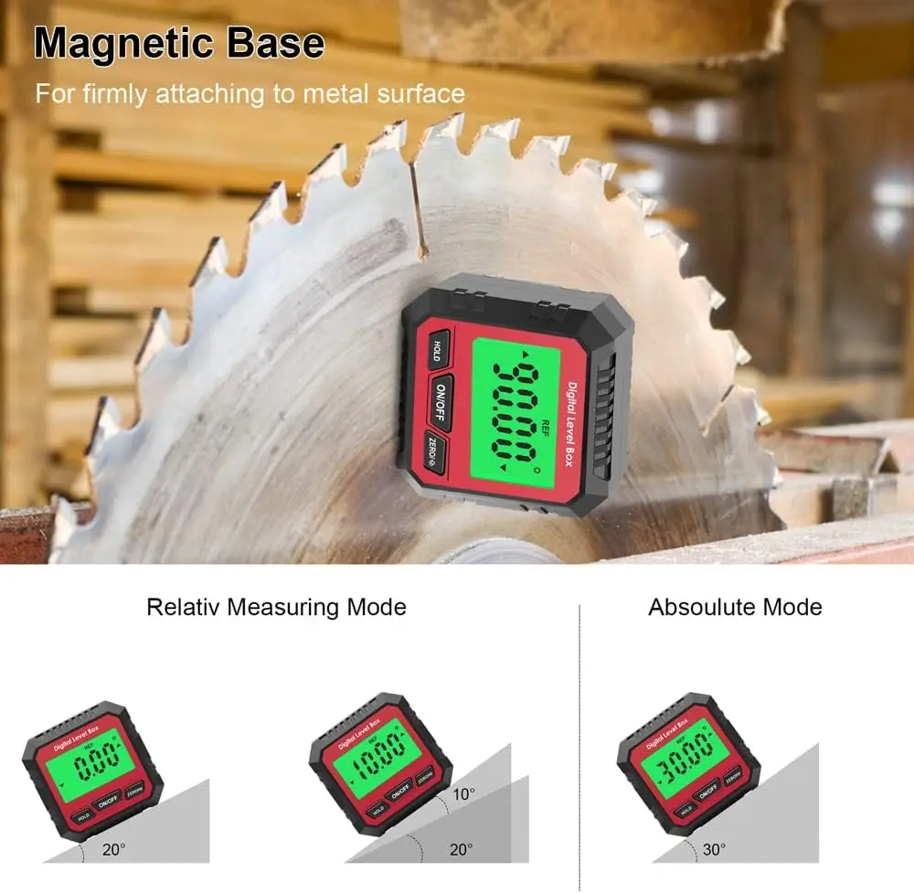 Digital Angle Meter Magnetic Absolute and Relative Measurement Angle and Slope Conversion Inclinometer