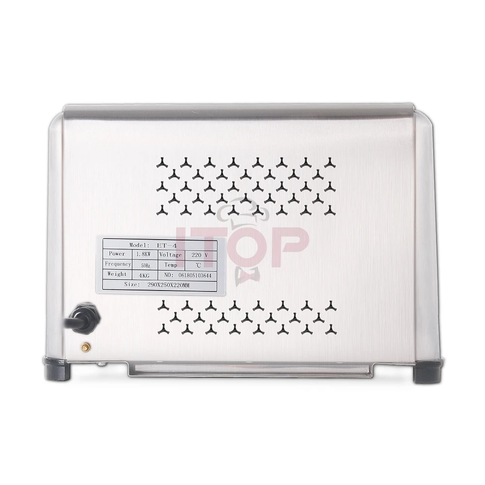 4Pcs Bread Slice Toaster Machine Commercial Waffle Toaster Smart Electric 1800W Mini Oven